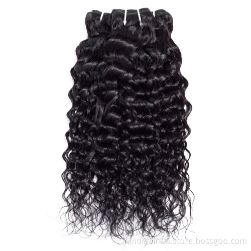 Water Wave Human Hair Bundles 28 30 Inch 4 Bundles Deal Raw Indian Hair Wet And Wavy Bundles Curly Remy Hair Extension
